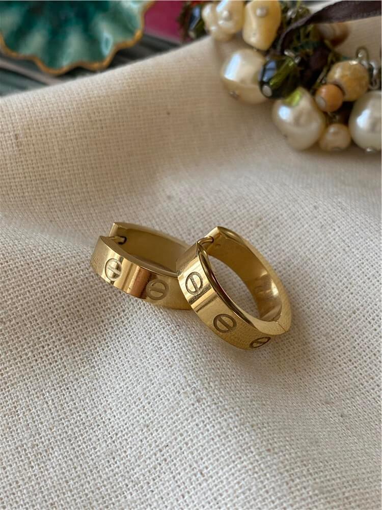 Çelik Gold Crtr Küpe