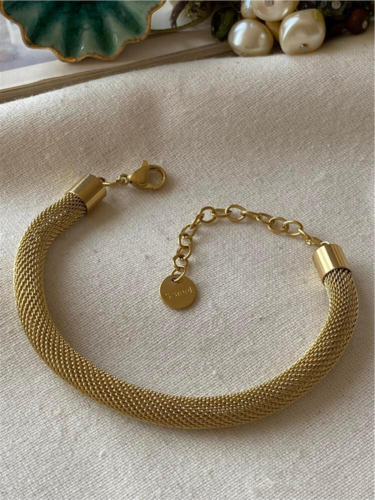 Çelik Gold Hasır Kordon Bileklik