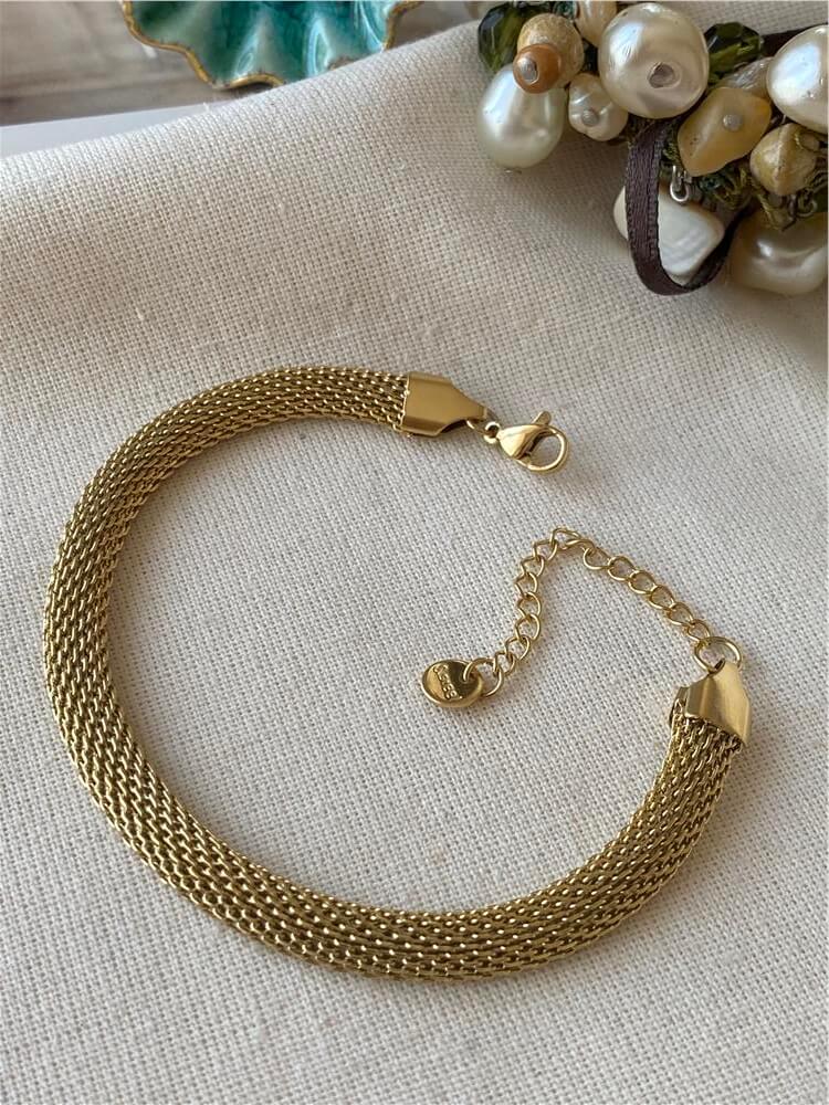 Çelik Gold Hasır Kordon Bileklik