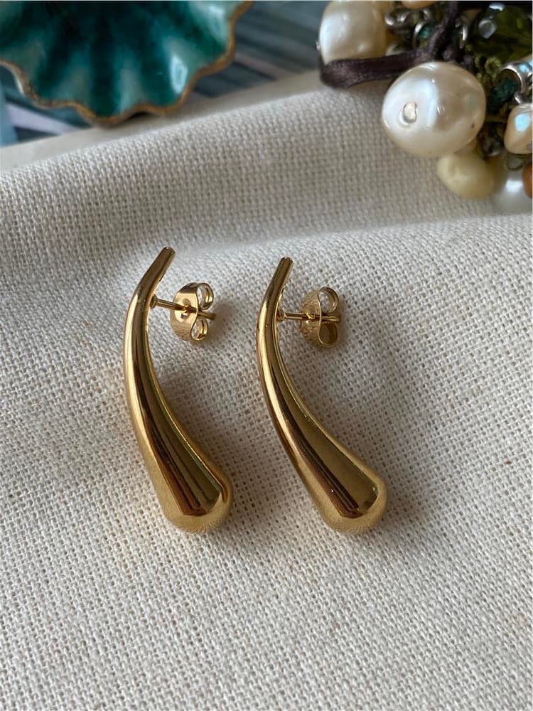 Çelik Gold Horn Küpe