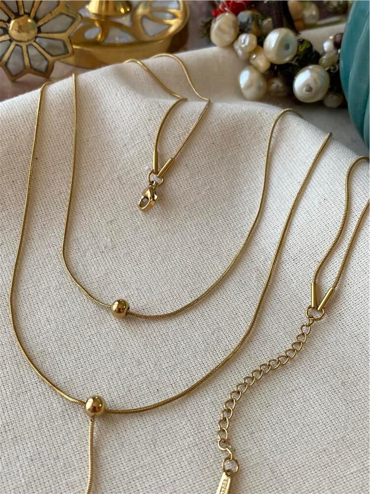 Çelik Gold İkili Dorikalı Kolye