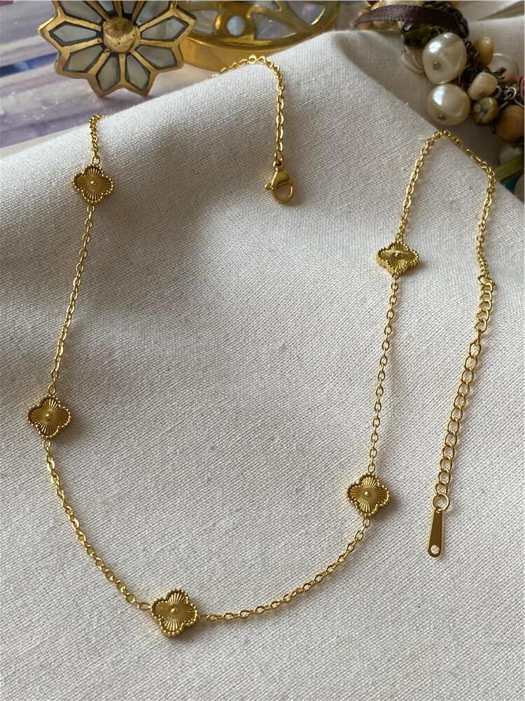 Çelik Gold Mini Cleef Kolye