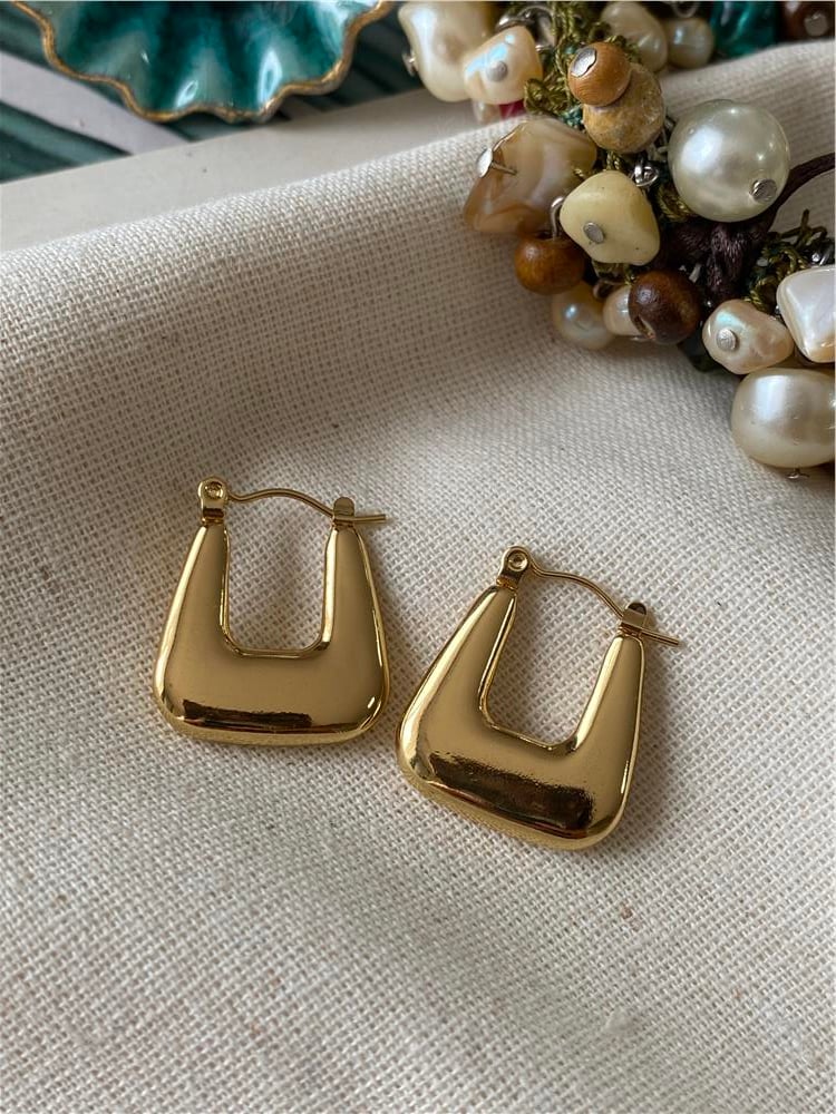 Çelik Gold U Küpe