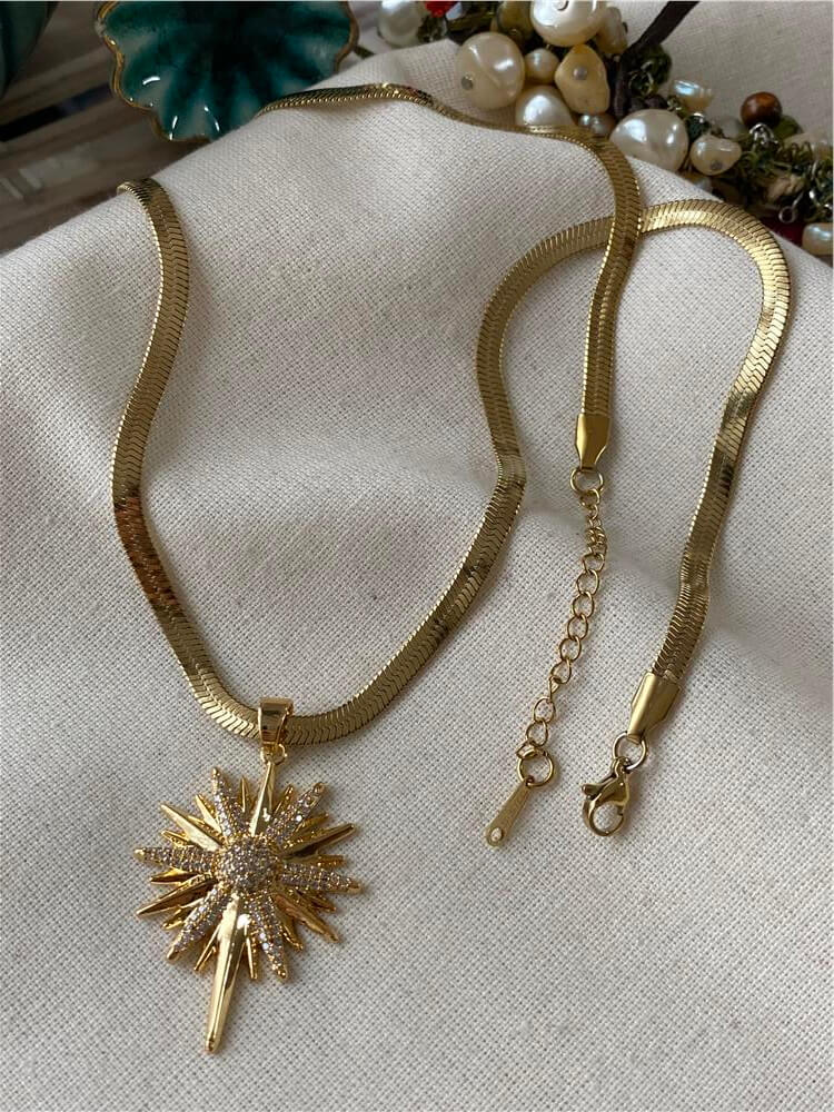 Çelik Gold Yıldız İtalyan Kolye