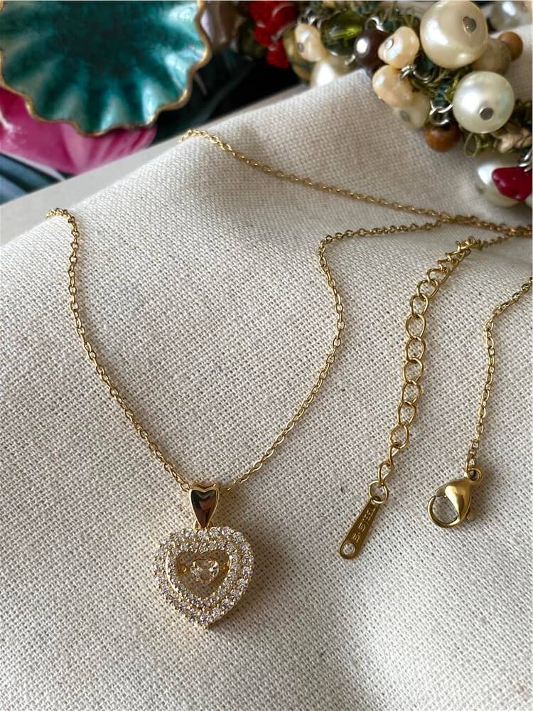 Çelik Heart Within Heart Kolye