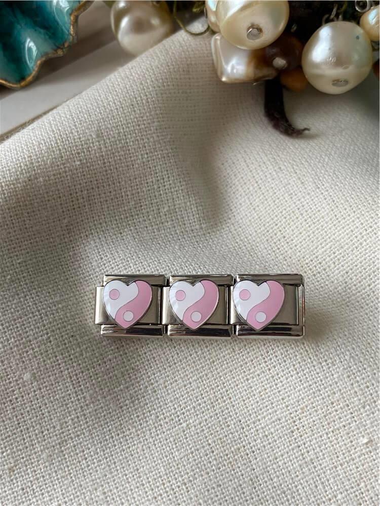Çelik Heart Yin Yang İtalyan Charm