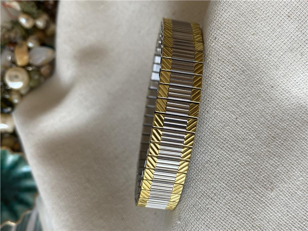 Çelik İki Renk Pattern Esnek Bileklik