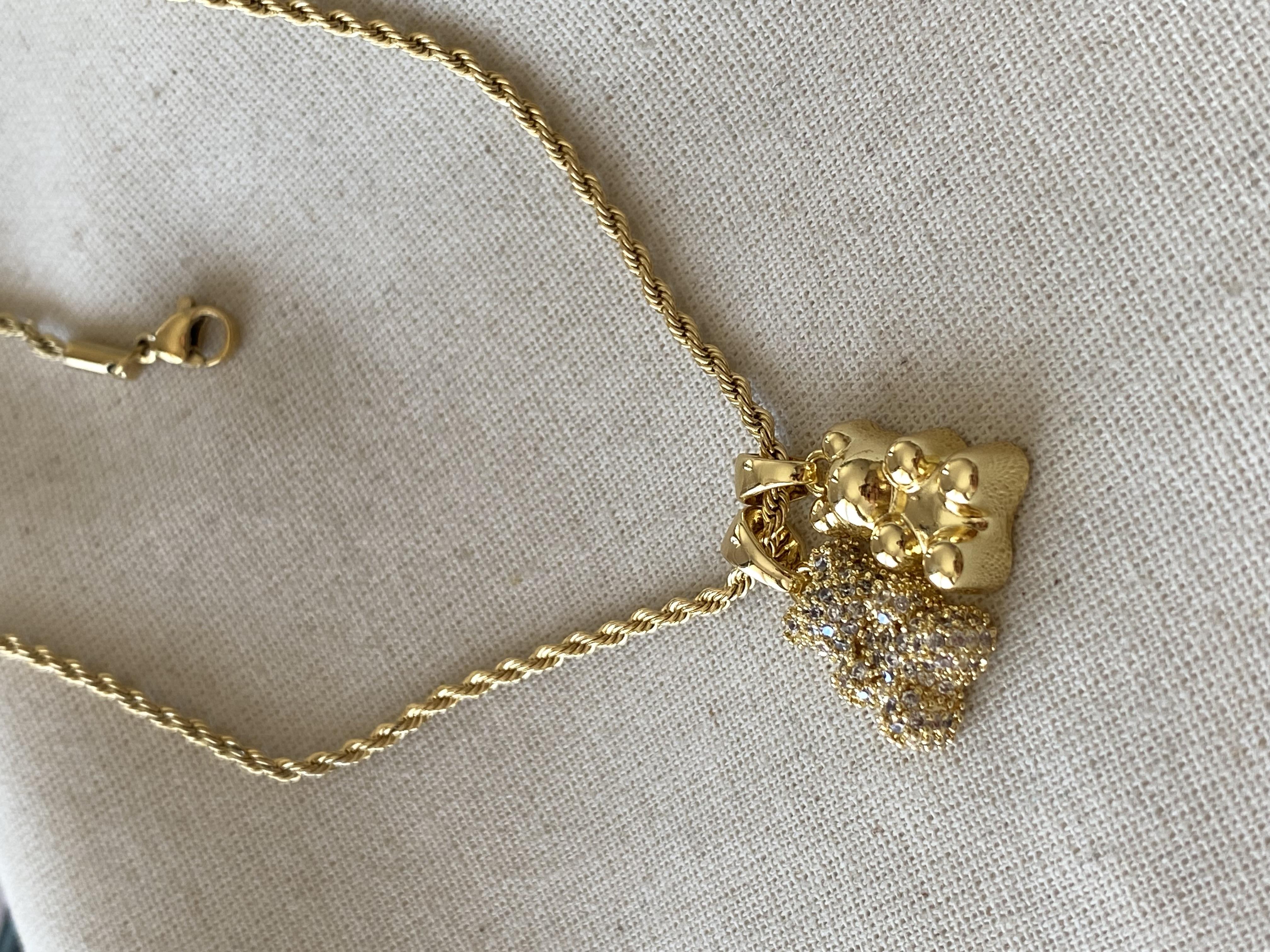 Çelik İkili Bear Kolye
