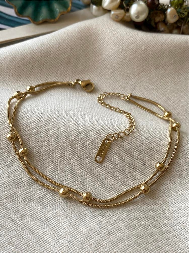 Çelik İkili Dorikalı Gold Halhal