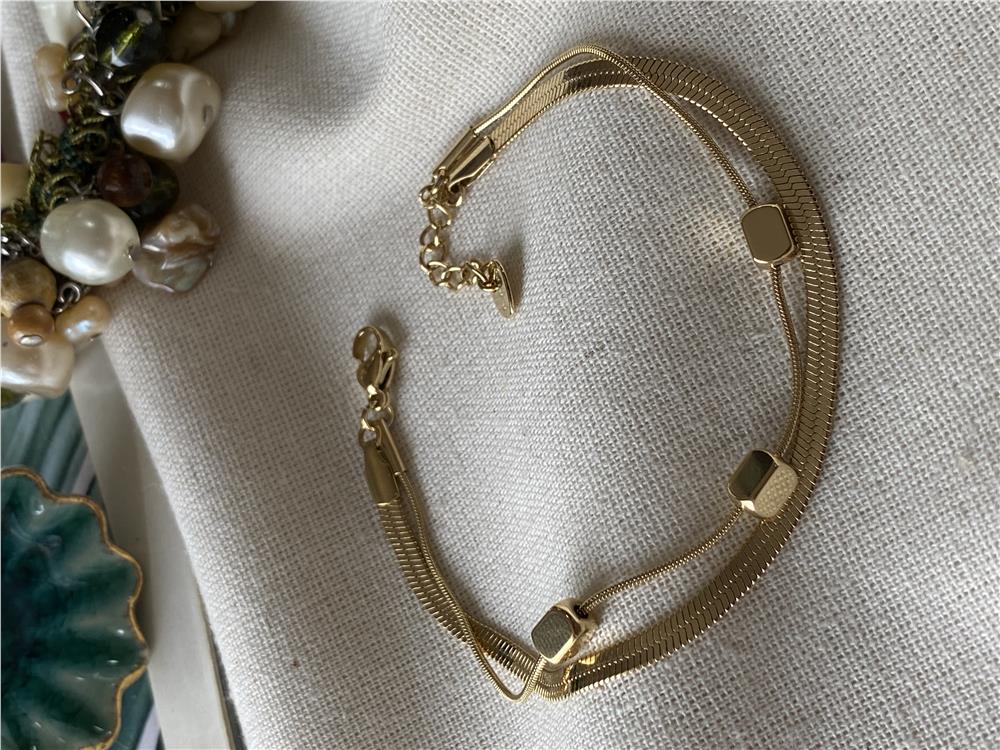 Çelik İkili Küp İtalyan Bileklik