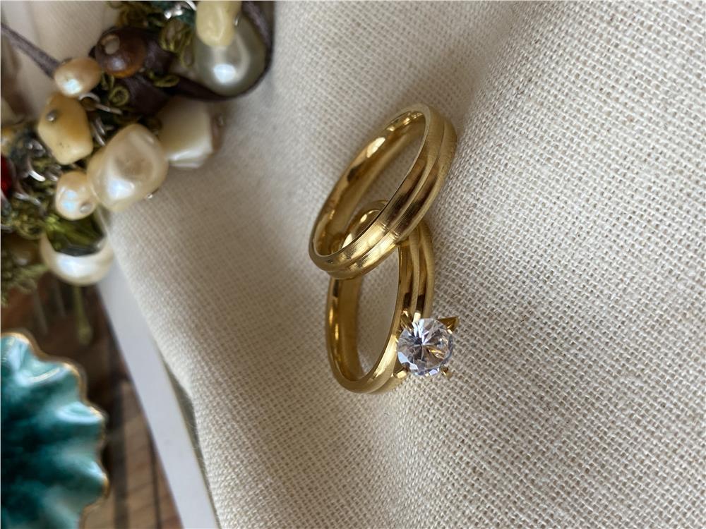 Çelik İkili Tektaş Yüzük