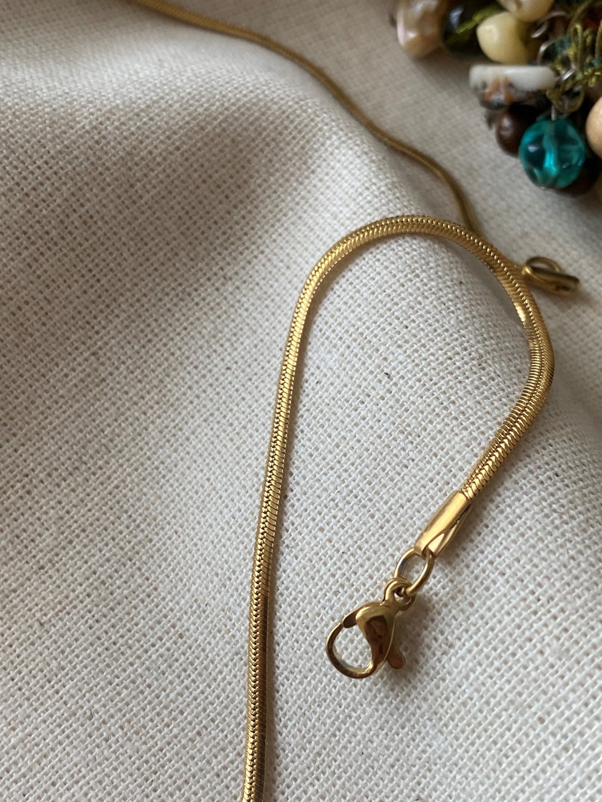 Steel 45 cm Thin Herringbone Necklace