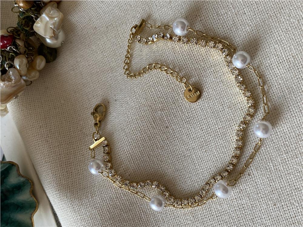 Çelik İncili Suyolu İkili Bileklik