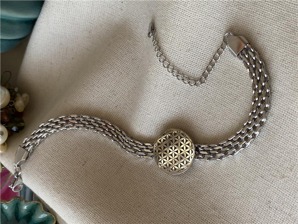 Çelik Kalın Hayat Ağacı Bileklik