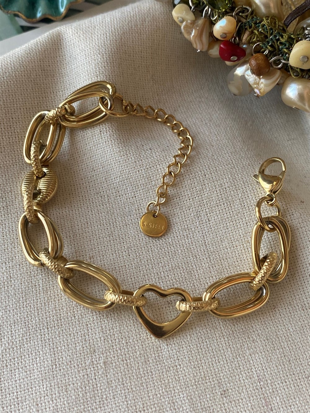 Çelik Kalpli Bileklik