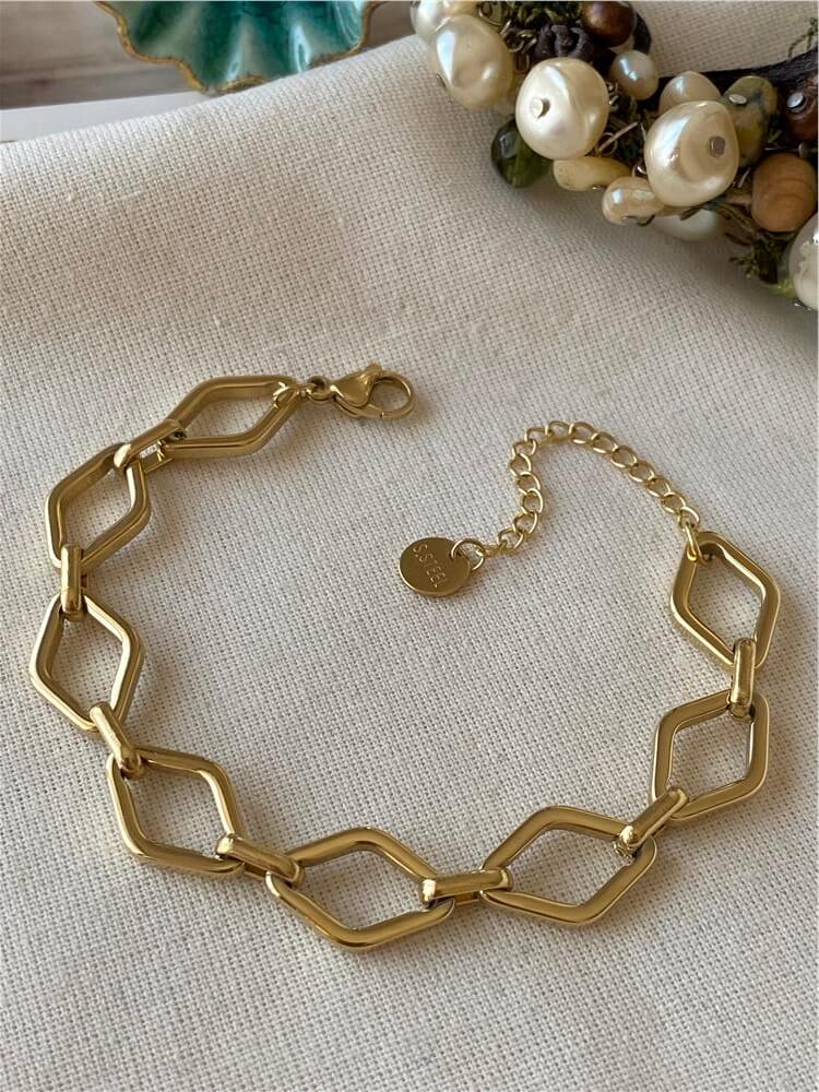 Çelik Karo Model Bileklik