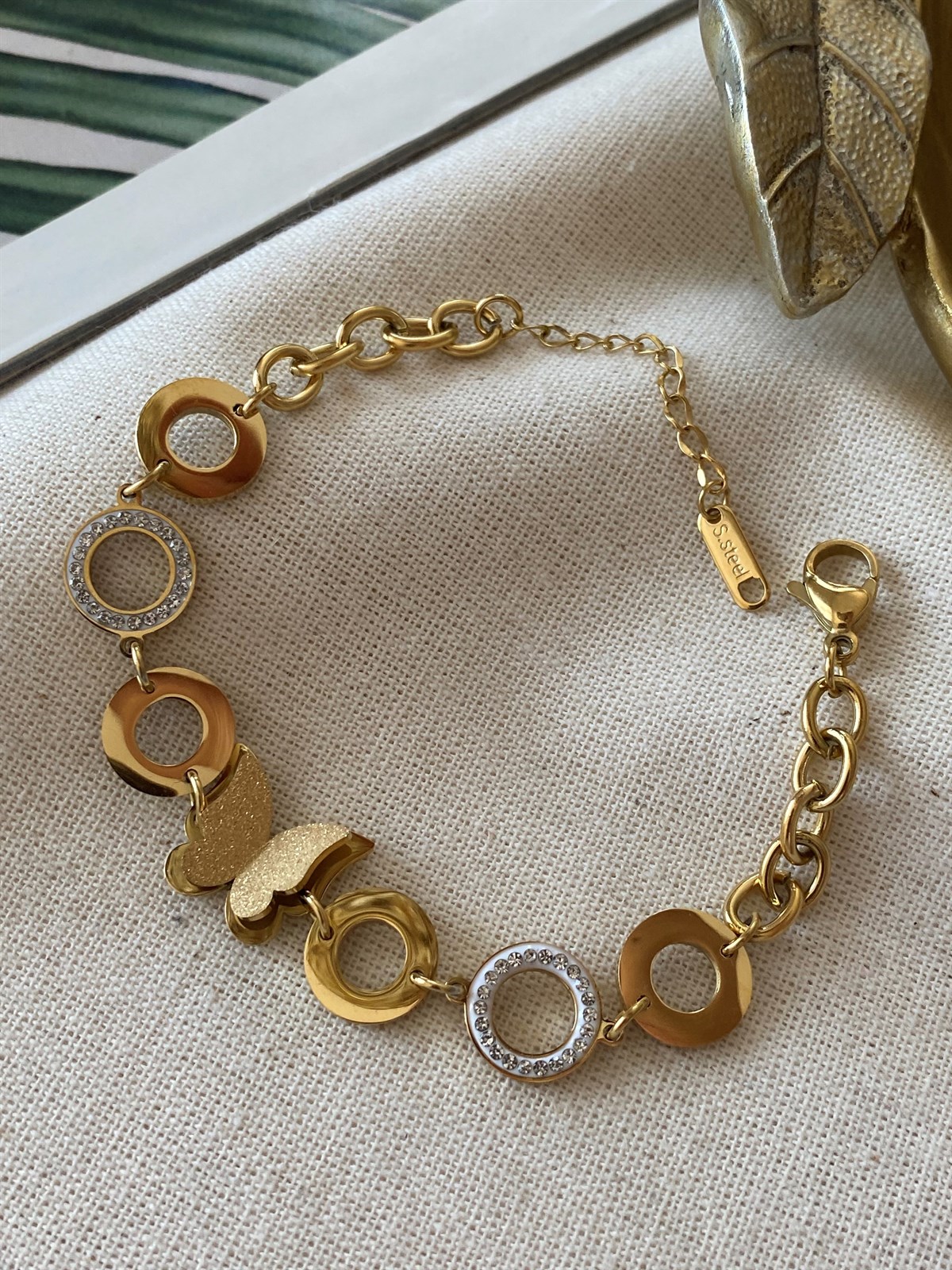 Çelik Kelebek Halka Bileklik