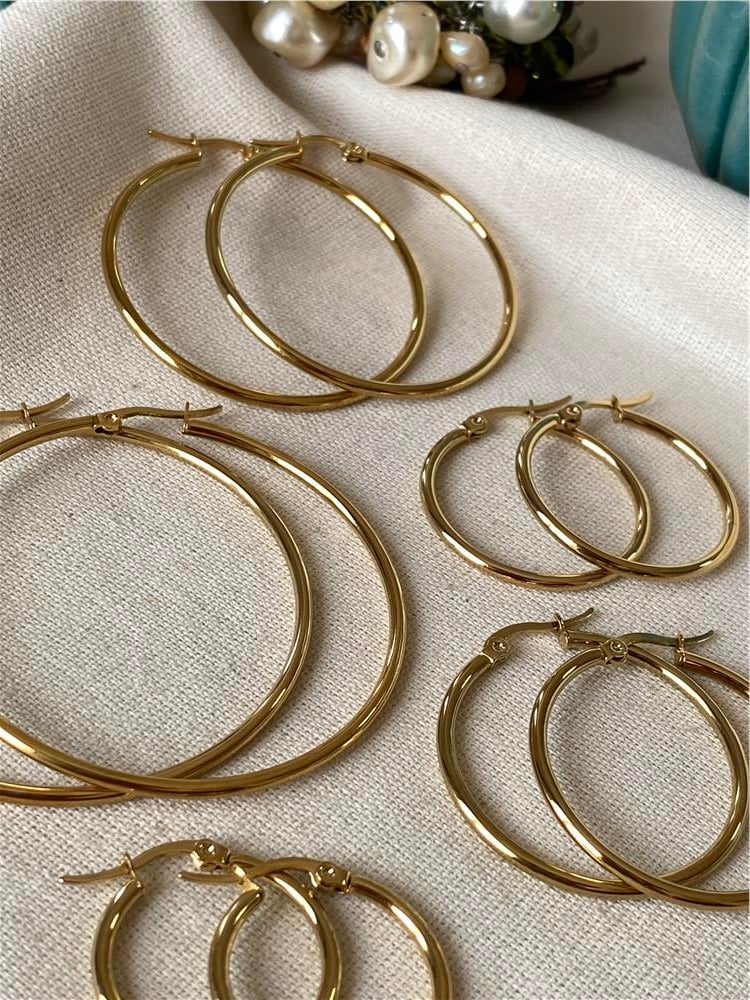 Çelik Klasik Halka Küpe