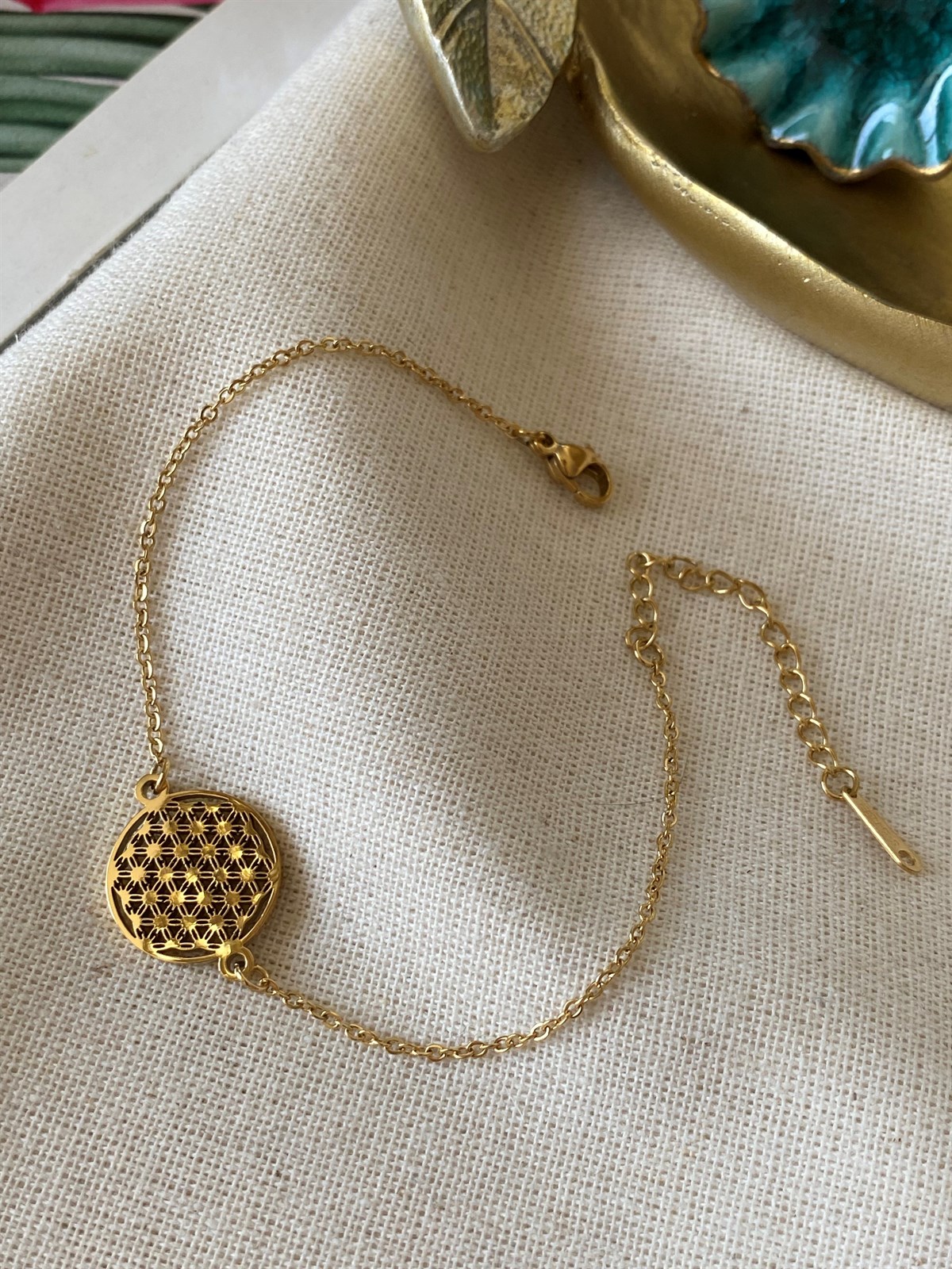 Çelik Klasik Yaşam Çiçeği Bileklik