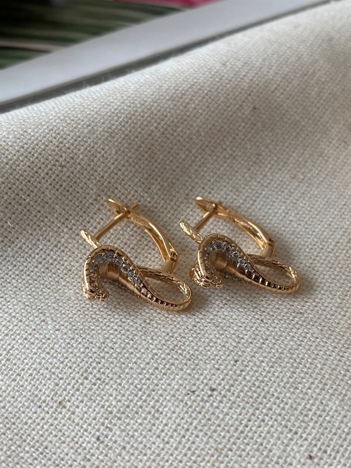 Steel Cobra Motif Earrings