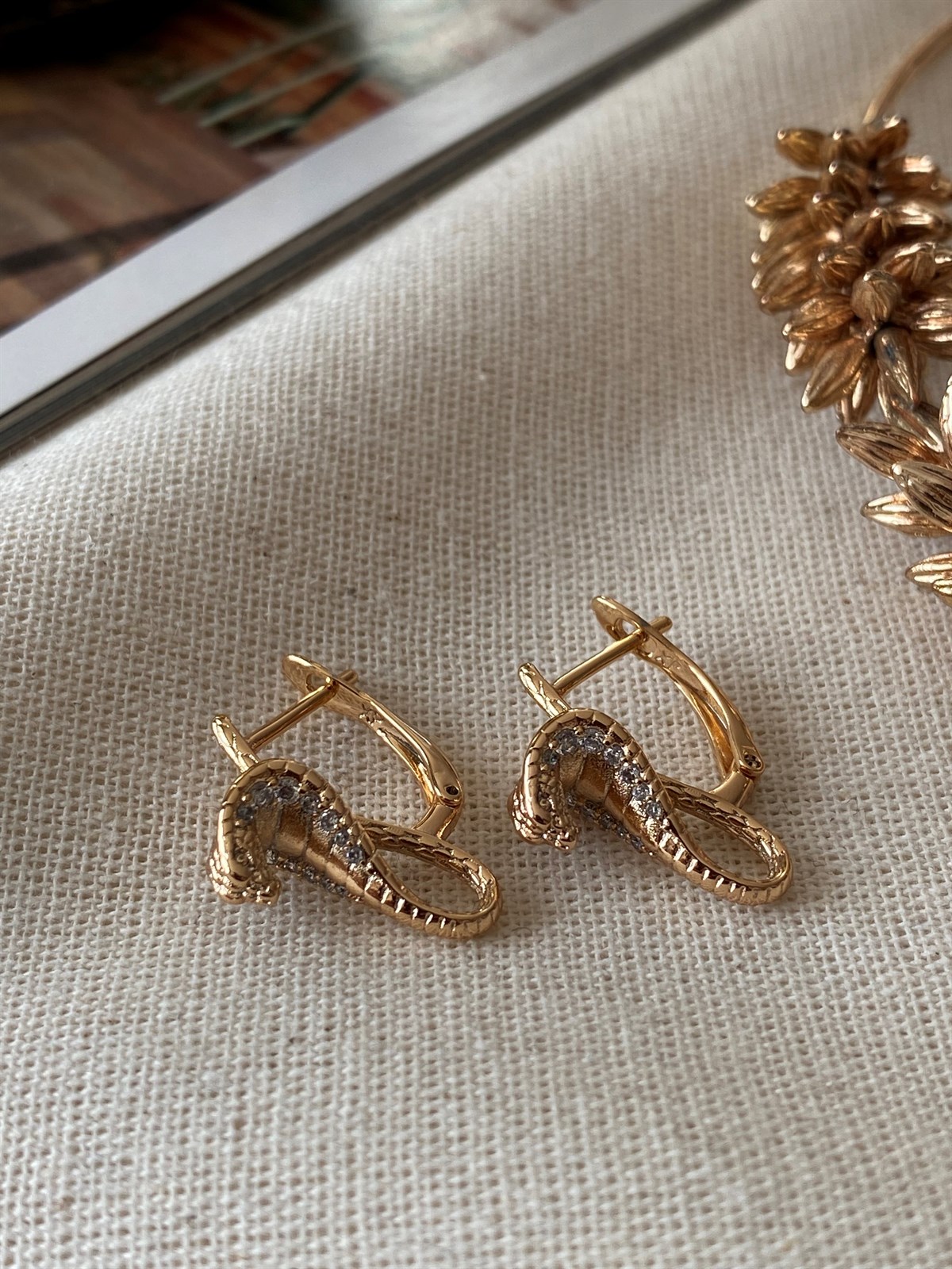 Steel Cobra Motif Earrings
