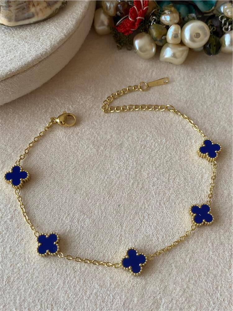 Çelik Lacivert Mini Cleef Bileklik