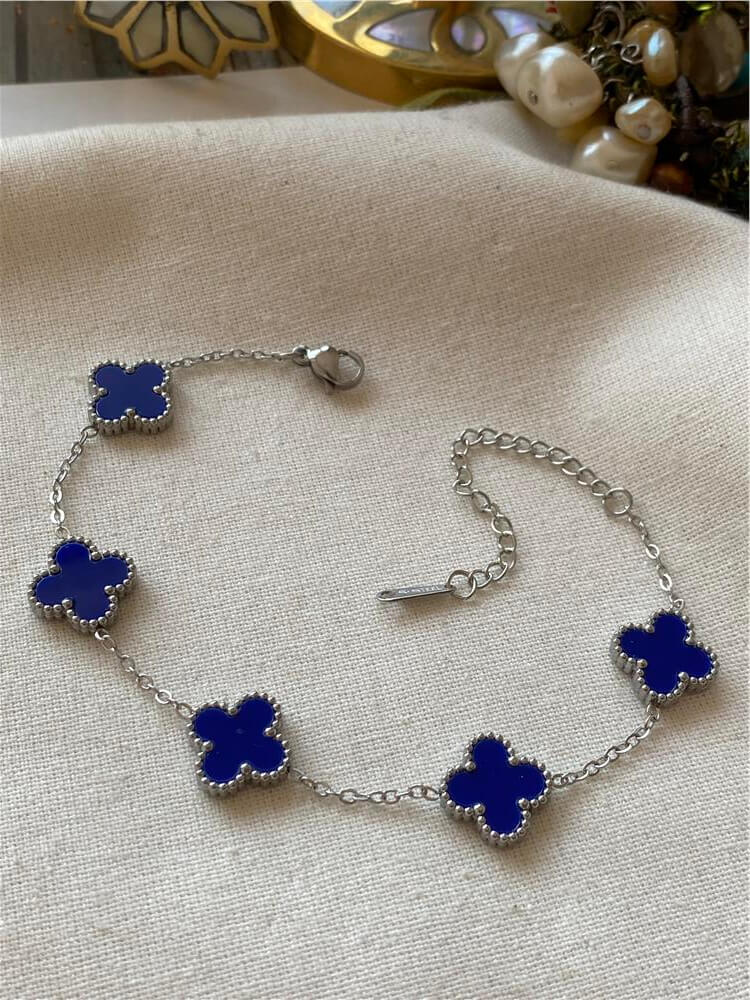 Çelik Lacivert Silver Cleef Bileklik