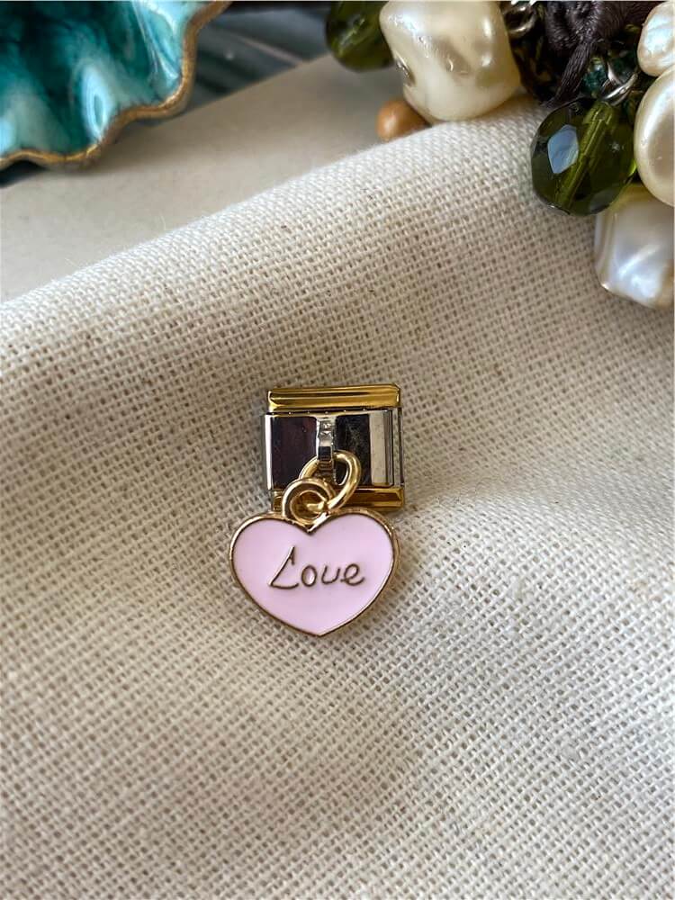 Çelik Love Heart Sallantılı İtalyan Charm