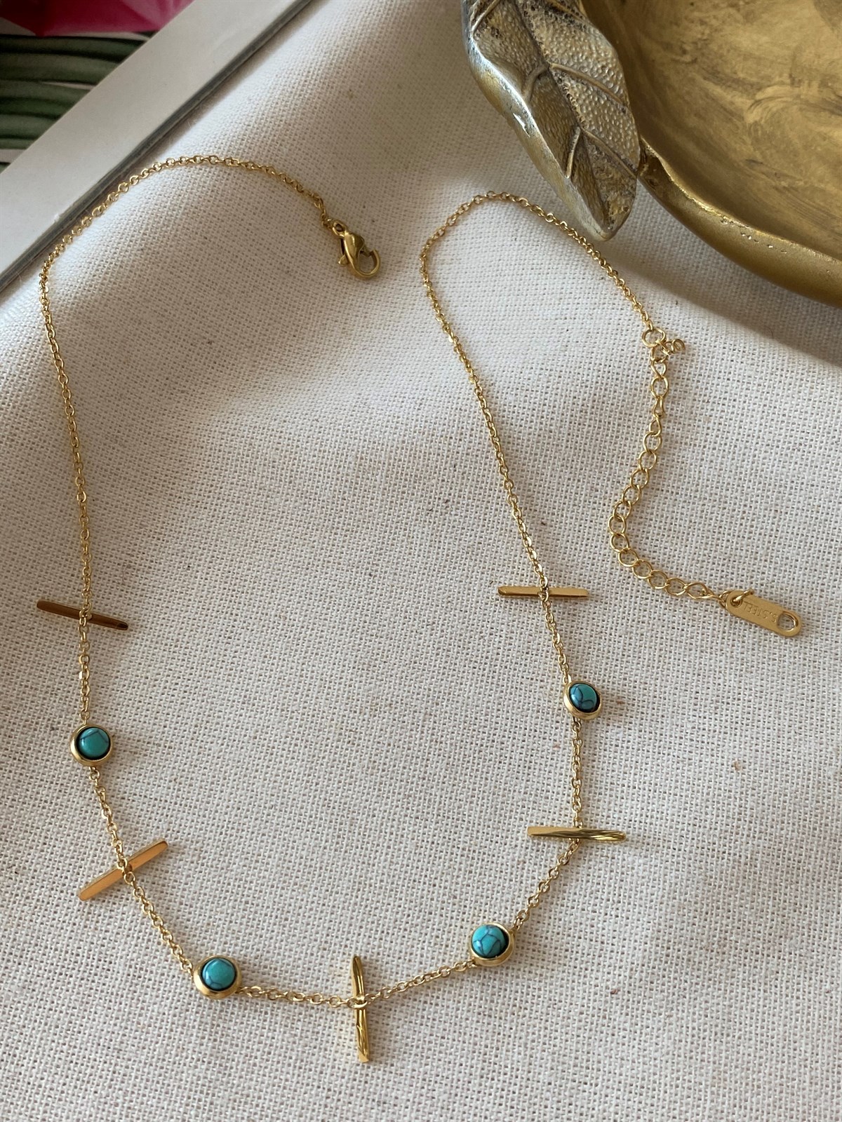 Çelik Mavili Thick Kolye