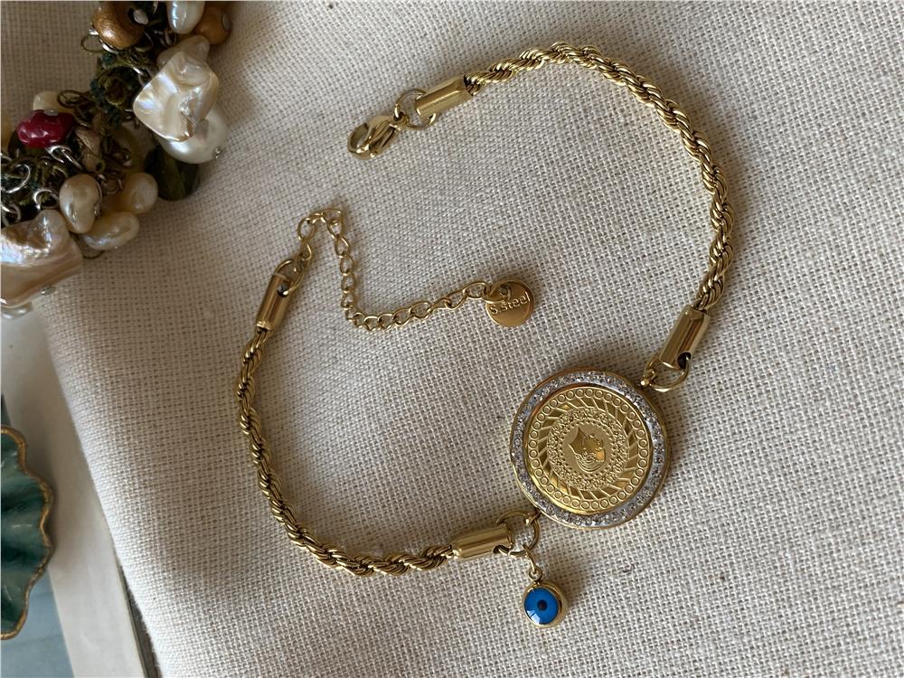 Çelik Mini Nazarlı Ata Burgu Bileklik