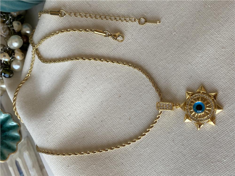 Çelik Nazar Tasarım Kolye