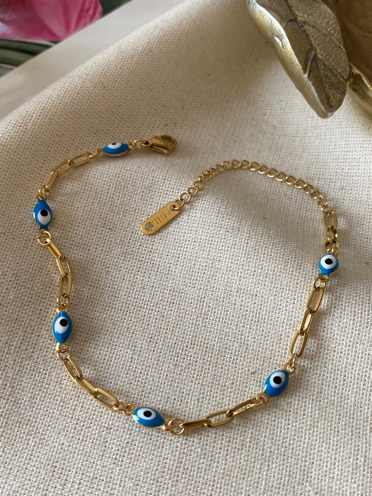 Çelik Nazarlı Ataç Bileklik