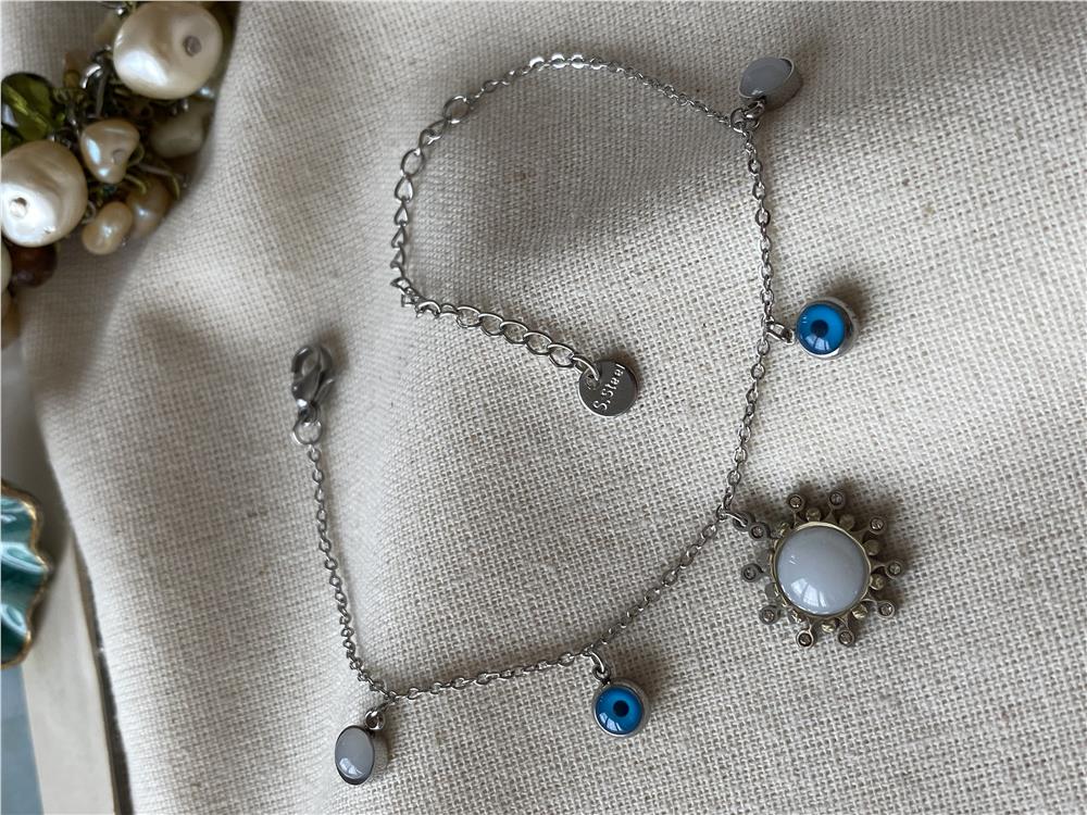 Çelik Nazarlı White Sun Bileklik