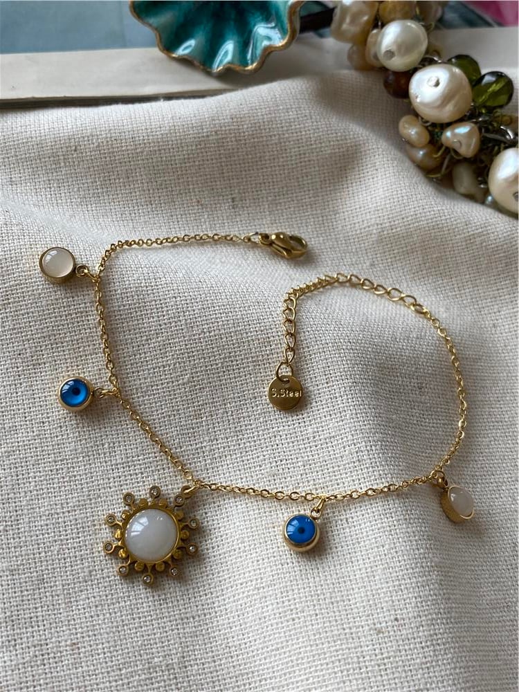 Çelik Nazarlı White Sun Bileklik