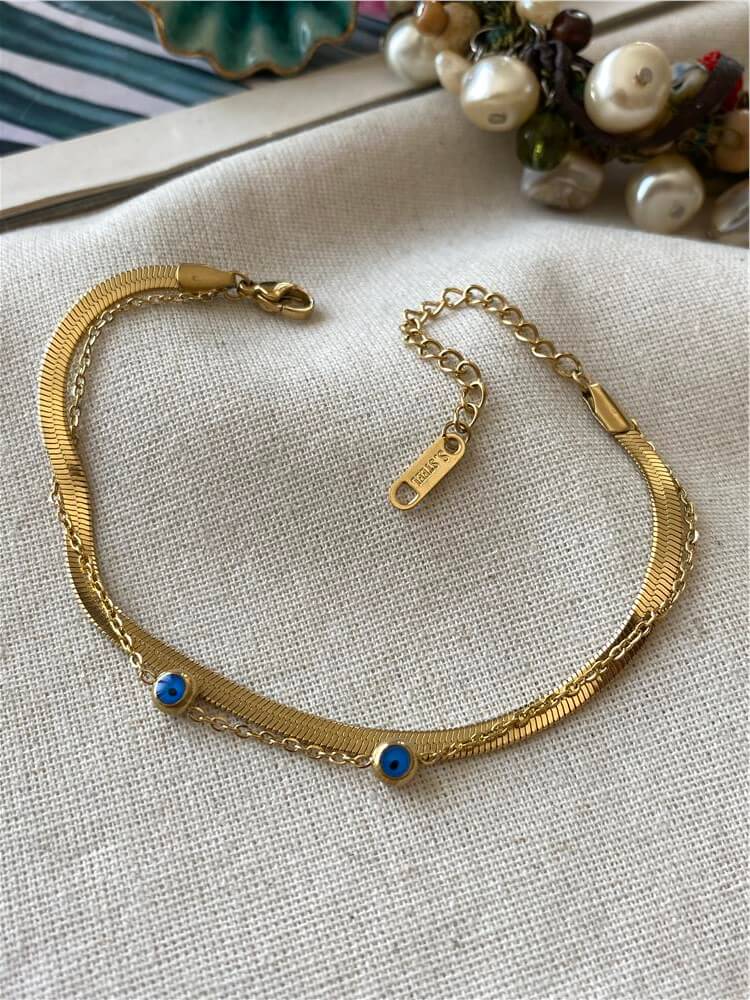 Çelik Nazarlı Yassı Bileklik