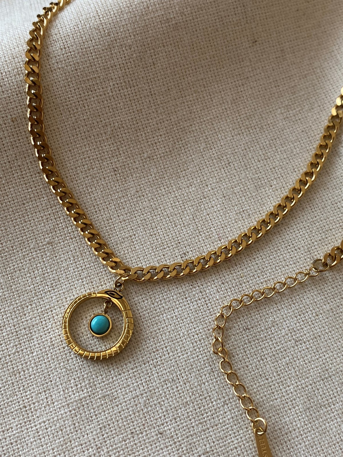 Çelik Ouroboros Kolye