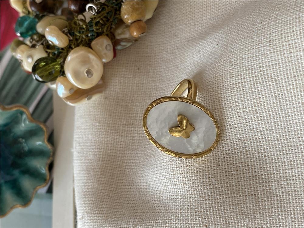 Çelik Oval Kelebek Yüzük