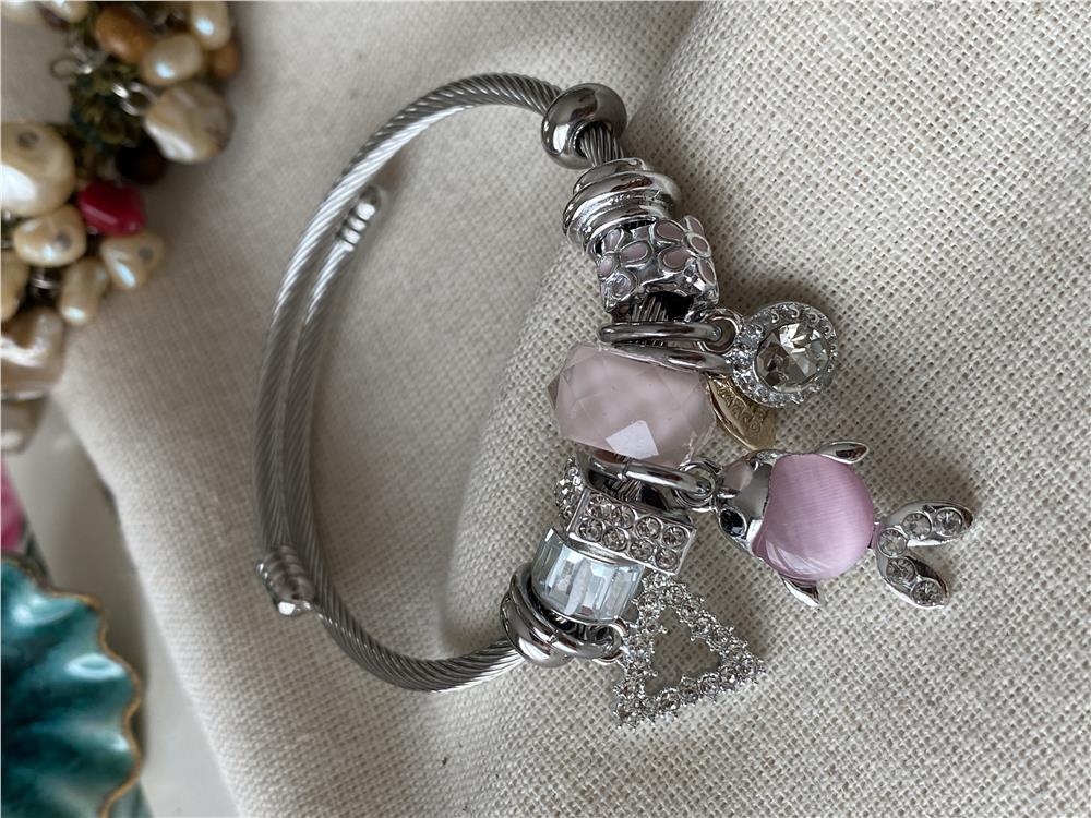 Çelik Pembe Balık Charm Bileklik