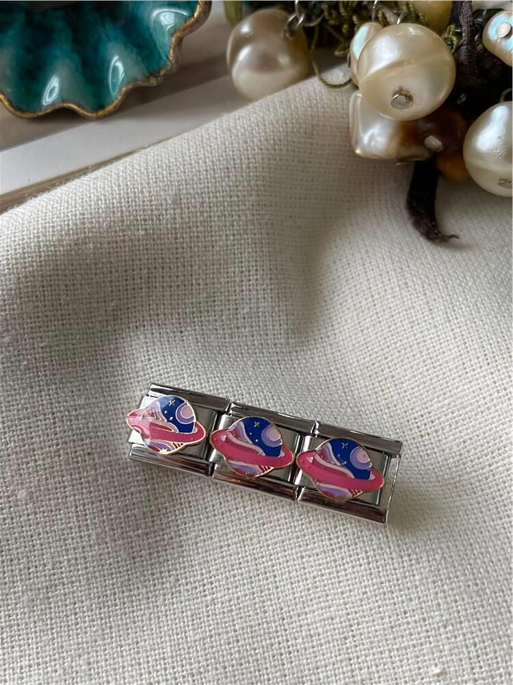Çelik Pembe Satürn İtalyan Charm