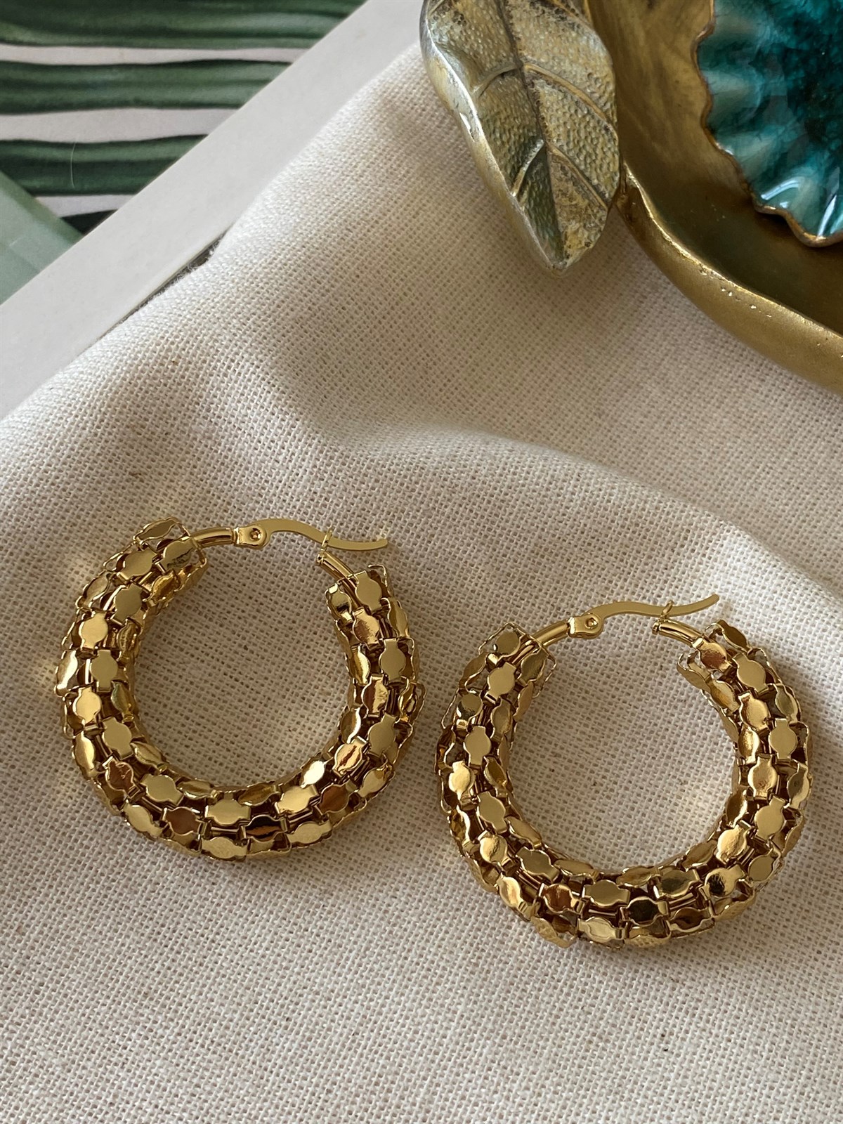 Çelik Pul Halka Küpe