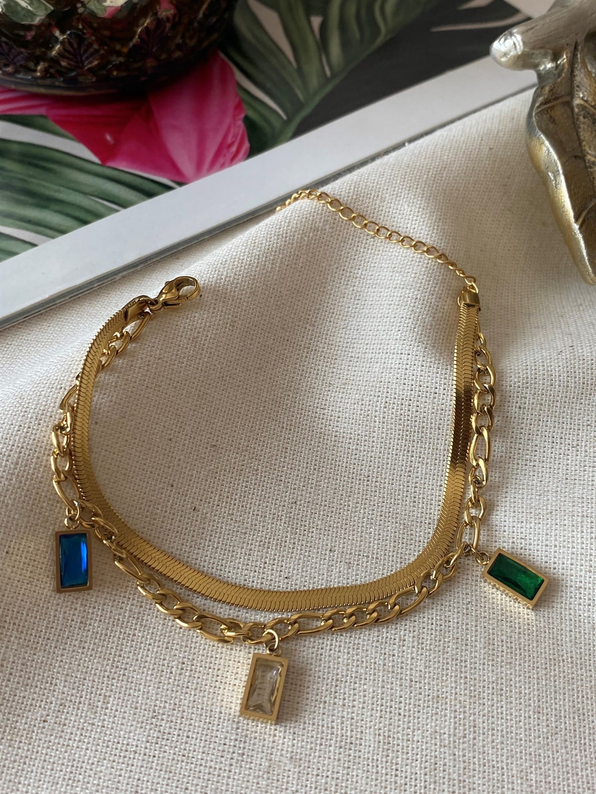 Steel Color Baguette Bracelet