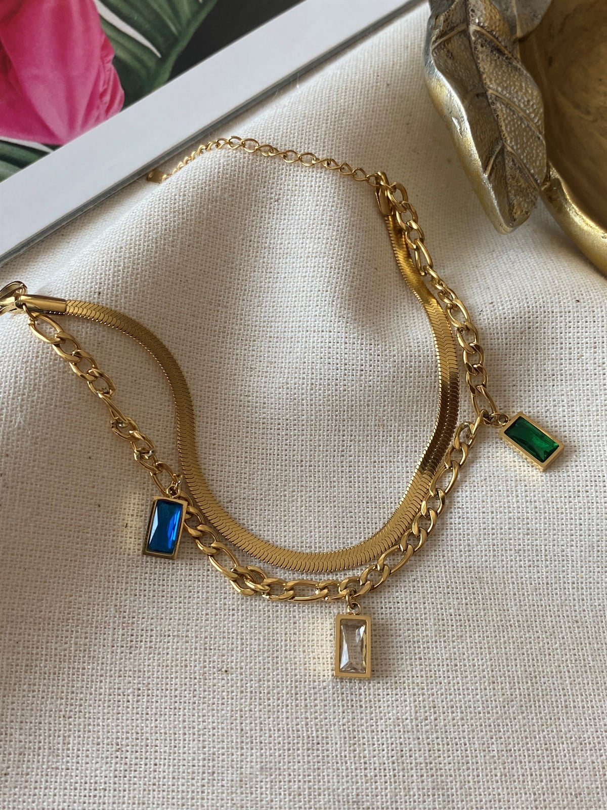 Steel Color Baguette Bracelet
