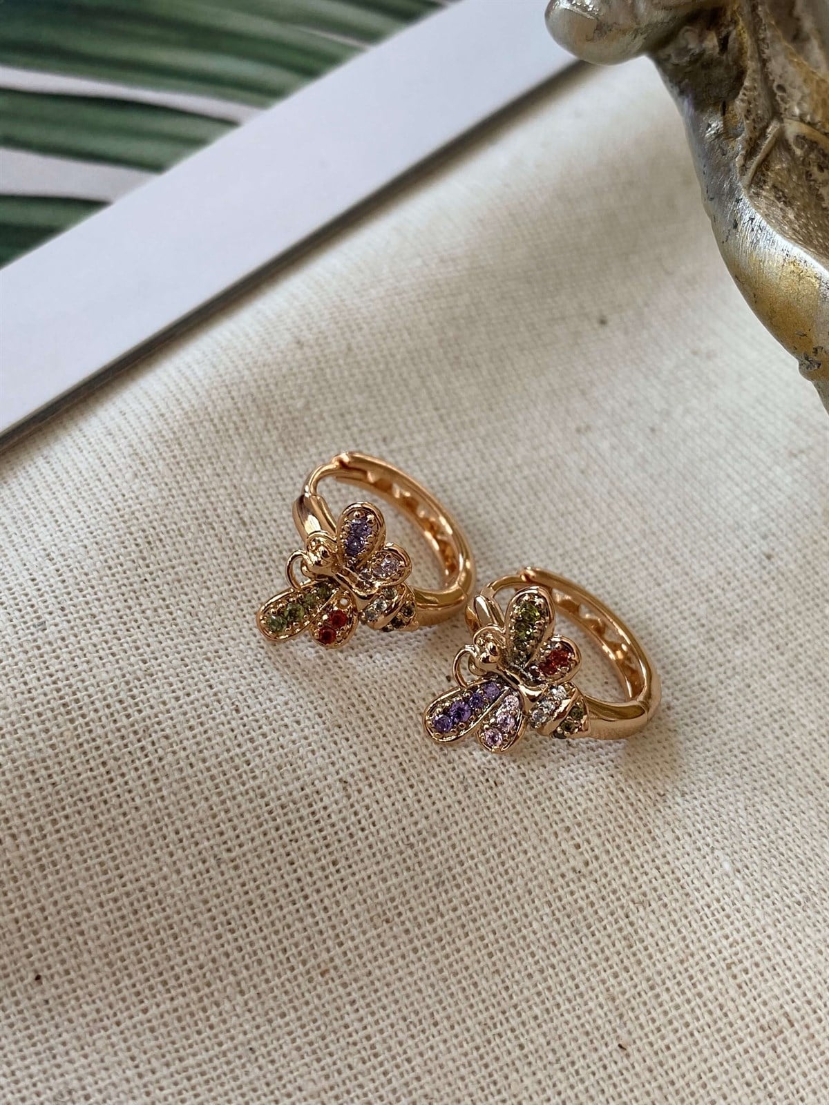 Steel Color Butterfly Earrings