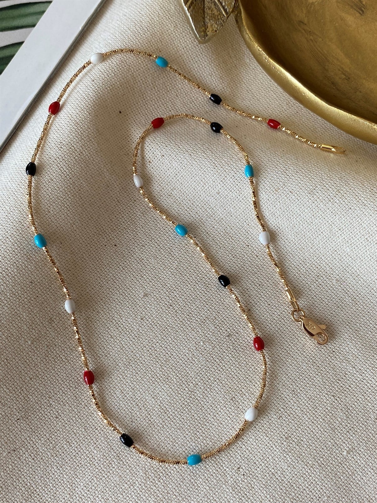 Çelik Renkli Minelli Kolye