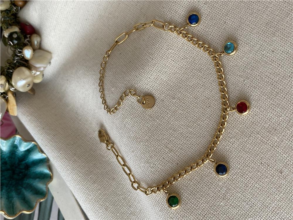 Çelik Renkli Taşlar Bileklik