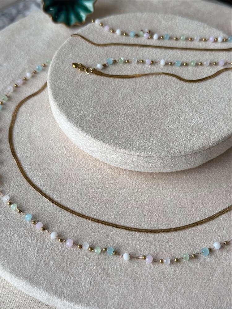 Çelik Renkli Taşlı Göbek Zinciri