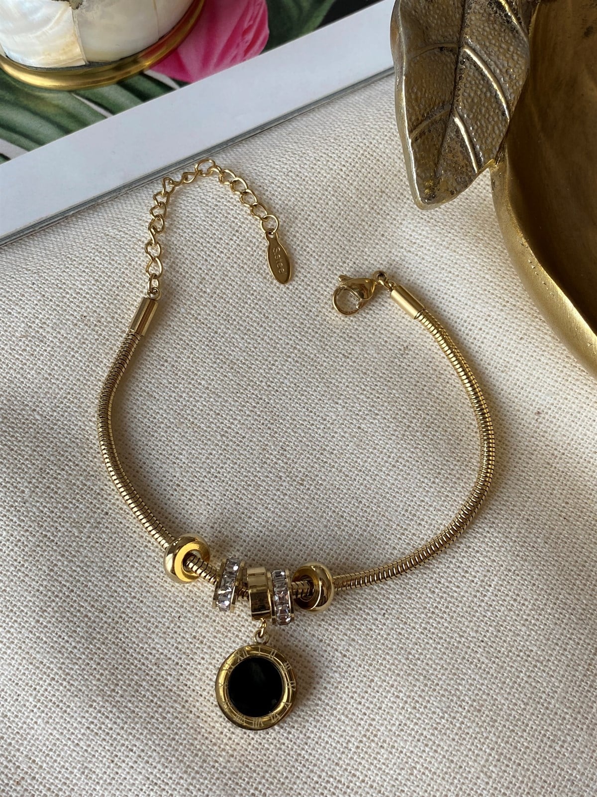 Çelik Roma Charm Bileklik