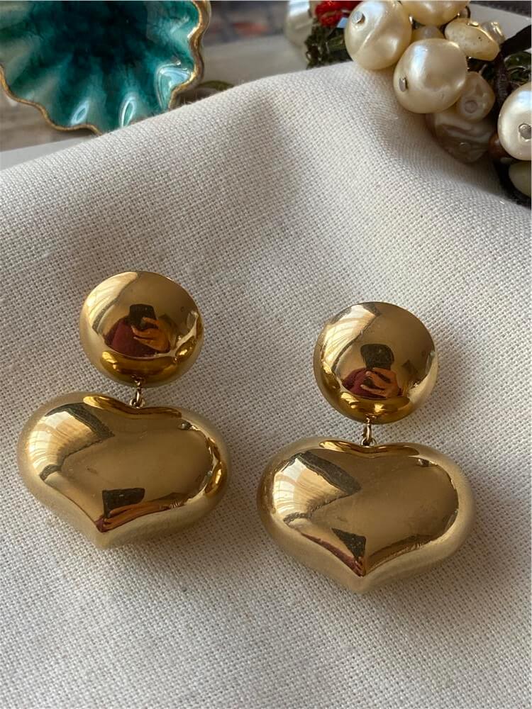 Çelik Sallantılı Bombe Kalp Küpe