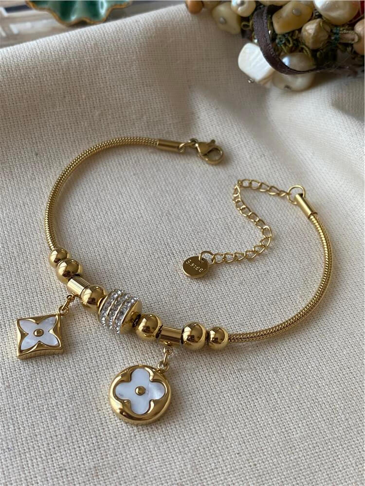 Çelik Sedef LV Charmlı Silindir Bileklik