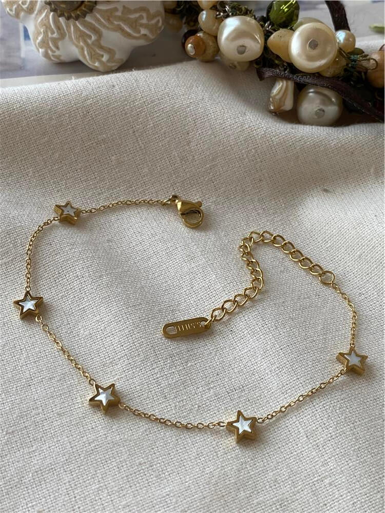 Çelik Sedef Yıldızlar Minimal Bileklik